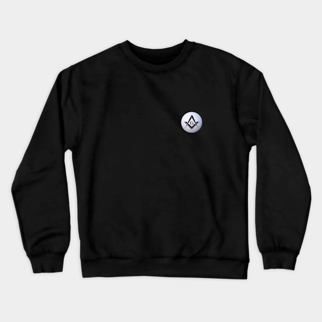 Mason Golfer - Black Square and Compass Crewneck Sweatshirt by Hermz Designs